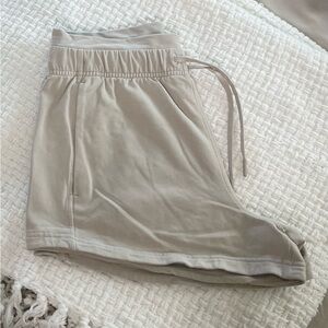 Casual Beige Drawstring Shorts